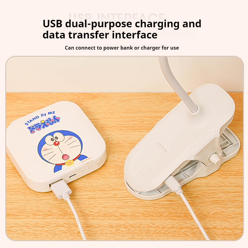 Lampada da tavolo a portato portatile con clip Lampada da scrivania con clip ricaricabile USB Lampada da lettura per letto Luce notturna tocco 3 modalità di attenuazione Luce di protezione degli occhi