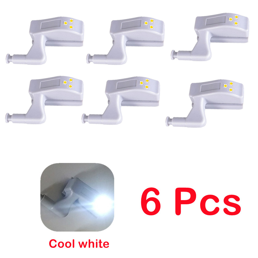 Luz LED 20 piezas para debajo del Armario, Sensor de luz Universal para Armario, lámpara de bisagra interior para Armario, cocina,: Luz cálida