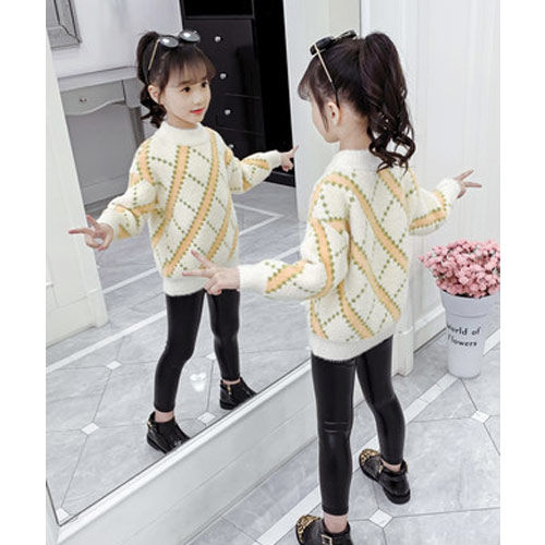 Maglione per ragazze New Fashion abbigliamento autunno e inverno per bambini camicia in velluto di visone per bambina