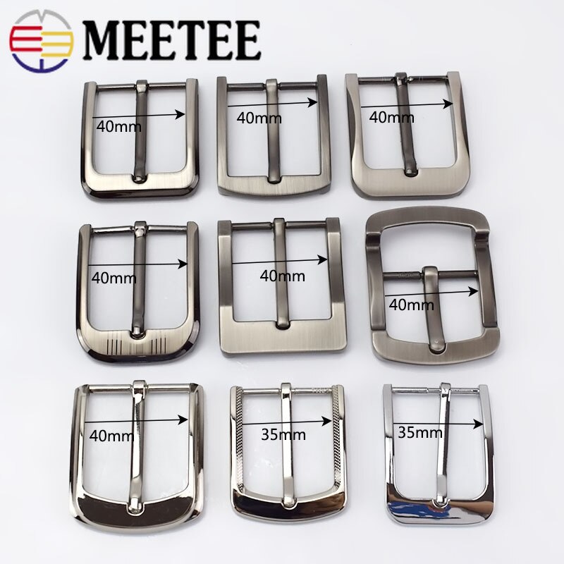 Meetee-hebillas de cinturón con pasador de Metal para hombre y mujer, hebillas de cinturón de 35/40mm, para manualidades de cuero, accesorios de decoración para Vaqueros, 1/2/5 Uds.