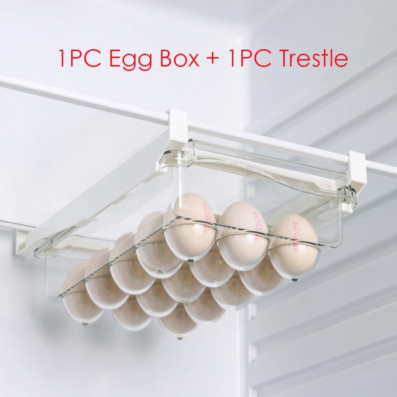 Kitchen Fridge Storage Organizers Drawer Refrigerator Baskets Rack Organizer Eggs Fruit Fridge Storage Shelf Kitchen Accessories: light green
