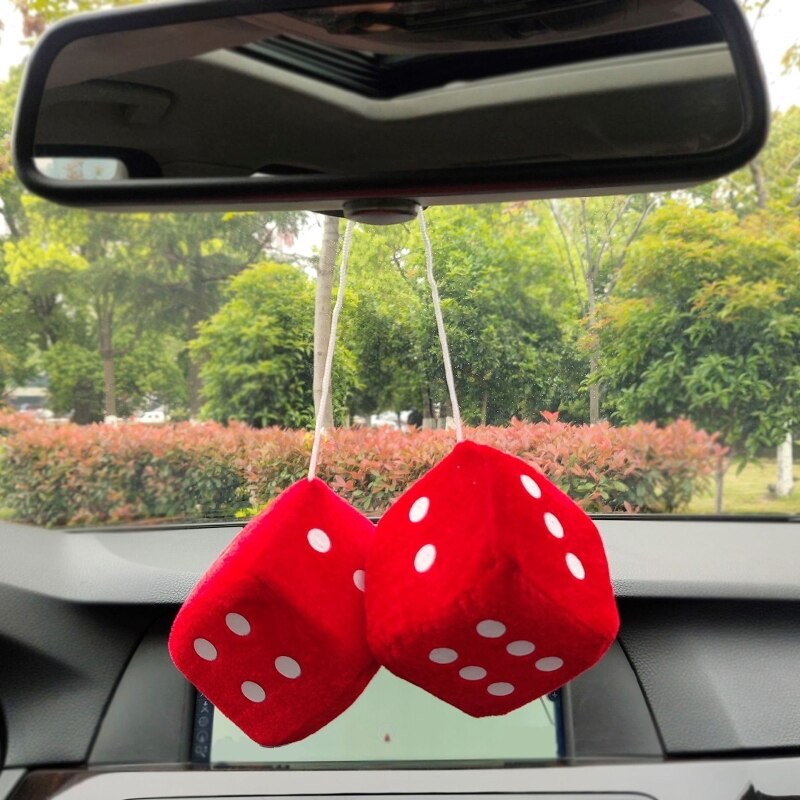 Multicolor Pluche Dices Auto Opknoping Hanger Jaar Dobbelstenen Fluwelen Dobbelstenen Model Decoratie Achteruitkijkspiegels Styling