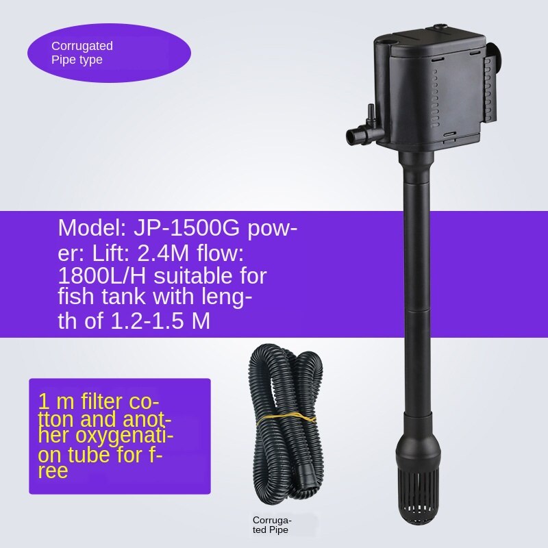 Fish Tank three-in-one filter on the aquarium submersible pump quiet cycle oxygen external filter box water purification: 45W Pump