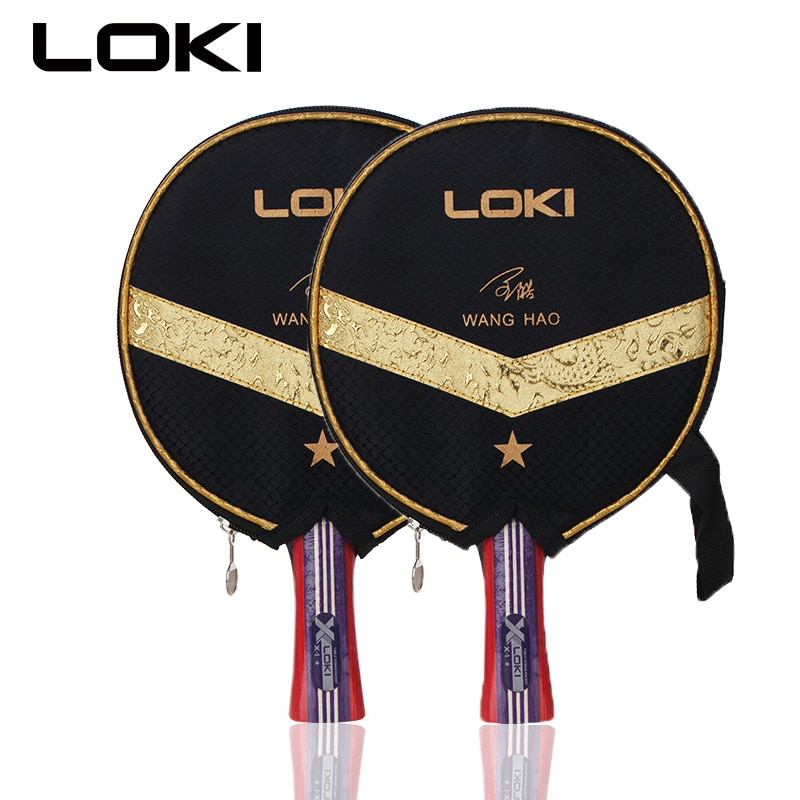 Loki  x1 bordtennisracket set 2 st nybörjare bordtennisfladdermus finnar i pingisracket av gummi med fodral