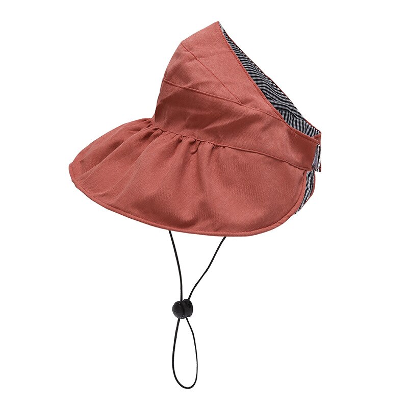 Chapeau d'été pour bébé fille, casquette Double face pliable pour bébé, chapeau seau en coton réglable pour enfants, chapeaux de soleil avec corde à vent,: Red