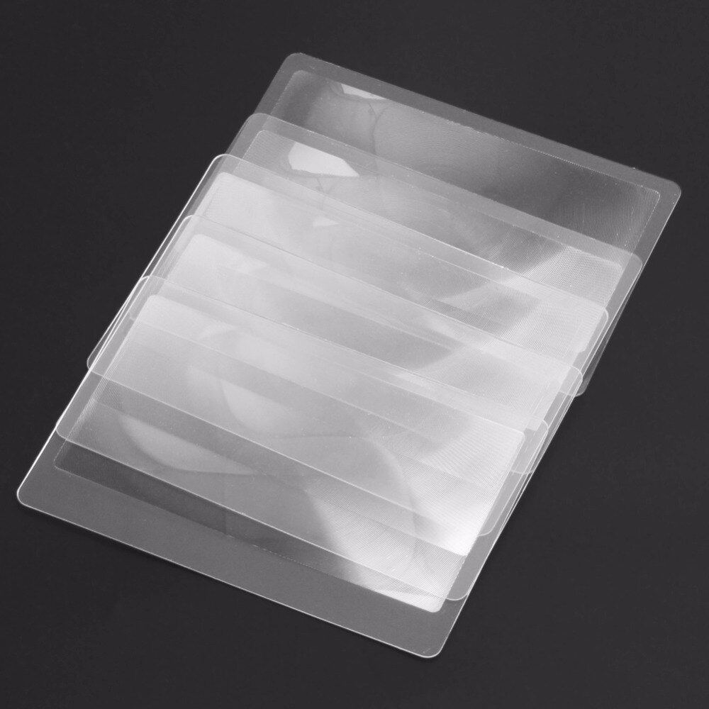 10pcs/set Magnifier Magnification Magnifying Fresnel LENS 8x5.5x0.04cm Pocket Credit Card Size Transparent Magnifying Glass
