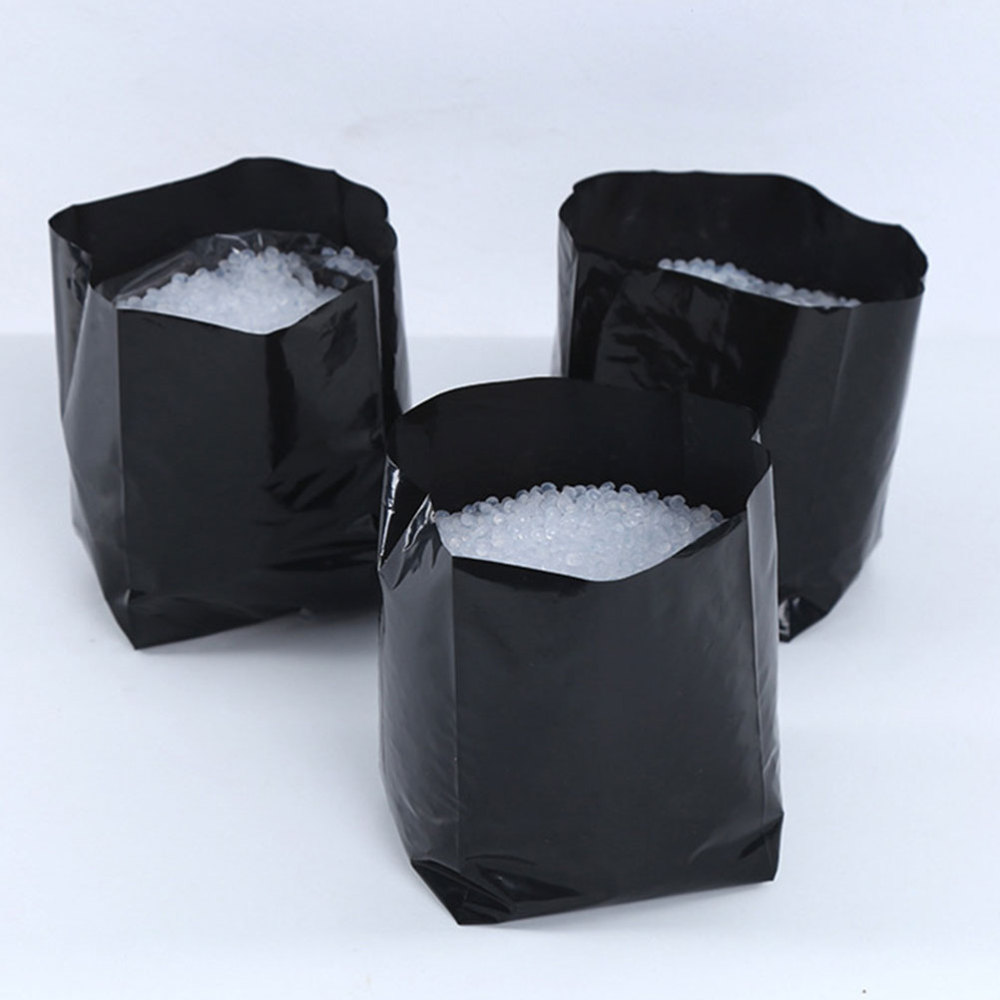 Bolsas para vivero finas de plástico PE, 100 Uds., bolsas para cultivo de plantas, macetas de tela con agujeros transpirables para cultivo doméstico, suministros de jardinería