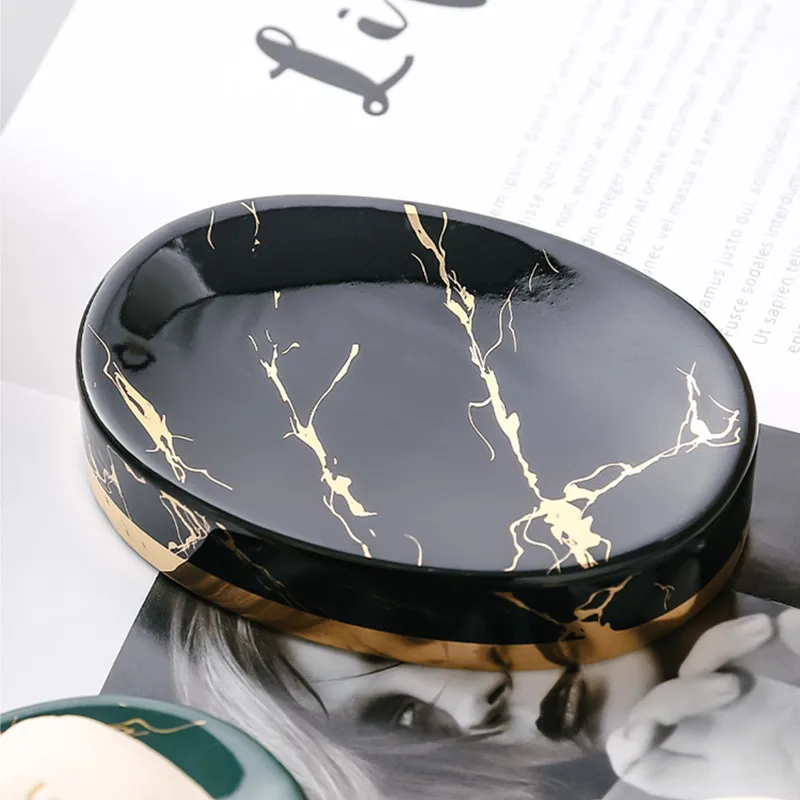 Marmor Streifen Keramik Badezimmer Seifenschale Restaurant Hotel Seifenaufbewahrungsartikel Toilettendekorationen Haushaltsseifenkiste