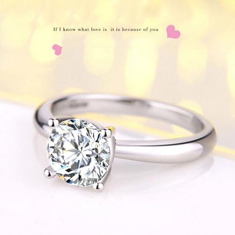 Solid Real Originele Solid Echt 925 Sterling Zilveren Ring Voor Vrouwen Engagement Ring Wedding Ring Sieraden Ring R4324C