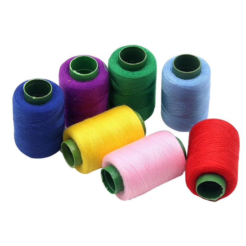 Rouleau de fil à coudre multicolore 300 Polyester, ensemble de fils solides et durables pour Machines à main, 100% mètres