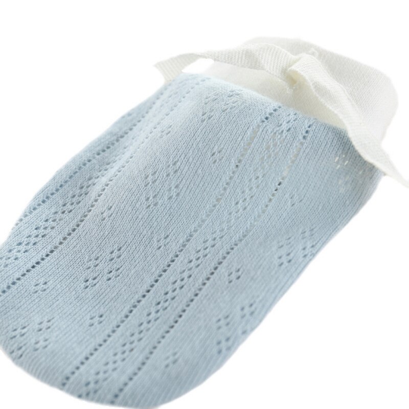 Neugeborenen Baby Jungen Handschuhe Mädchen Solid Print Hohl Anti Scratch Schutz Fäustlinge Weiche Seil Handschuhe