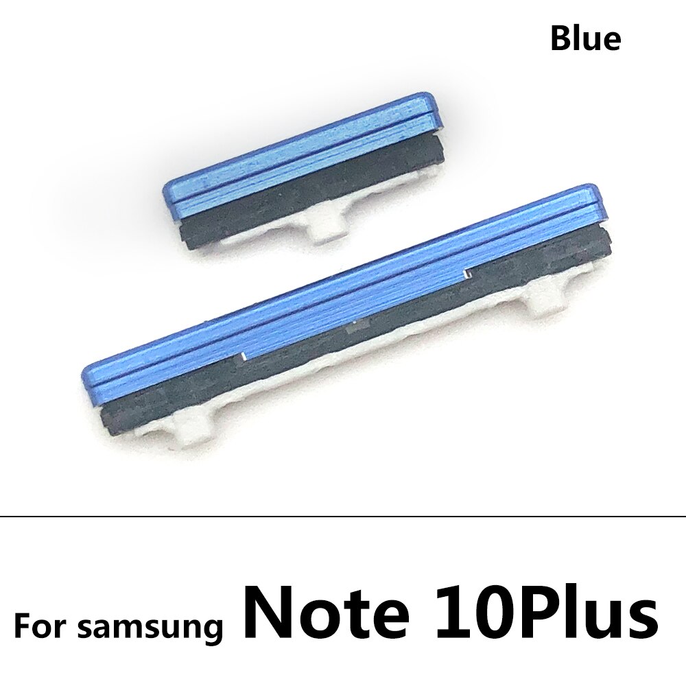 Teclas laterales nuevas, botones de encendido y volumen, botón para Samsung Galaxy Note 9, 10 Plus, piezas de repuesto: Note 10 Plus Blue