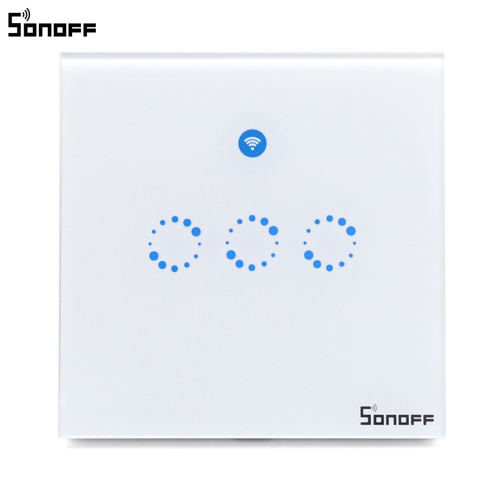 Sonoff – interrupteur mural intelligent T1, wi-fi, RF/APP/tactile, panneau de Type 86, pour maison connectée, 1/2/3 boutons