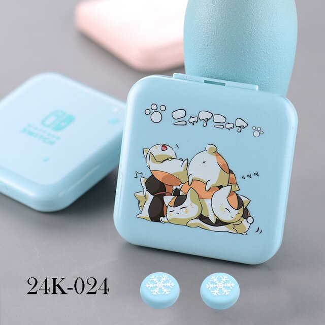 24 w 1 różowy BelugaDesign Anime etui na karty do gry na Nintendo Switch | Mały kartridż z grą do przechowywania uchwyt podróżny: J