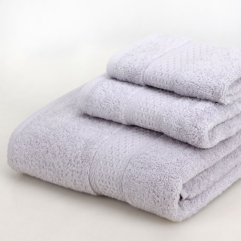3 Pack Towel Set 100% Cotton 70x140cm Bath Towel and 2 Face Hand Towel Super Soft Absorbent Terry Washcloth For Adults: 18