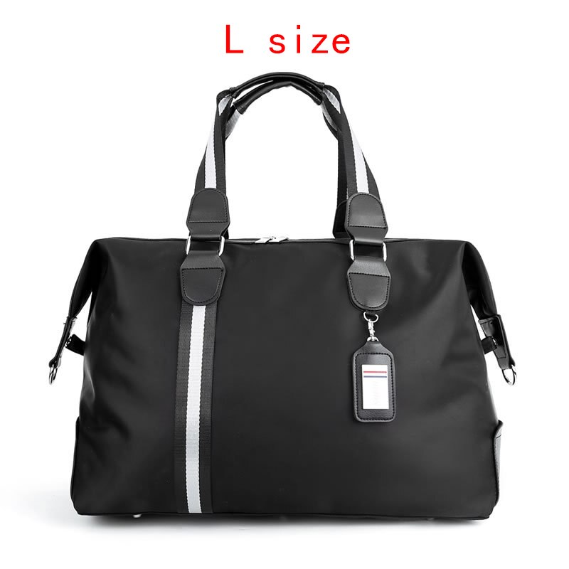 Rerekaxi Grote Capaciteit Mannen Reistas Vrouwen Waterdichte Nylon Hand Bagage Tas Multifunctionele Reizen Plunjezakken Verpakking Cubes: L Black Travel bag