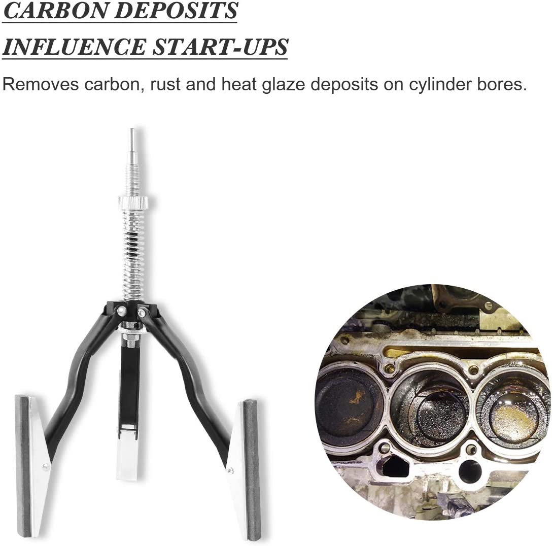 Engine Cylinder Hone Adjustable 3 Blade 3 Pieces of 4" Long Stones fits 2"-7" Diameter Engine Cylinder with 220 Grit Stones