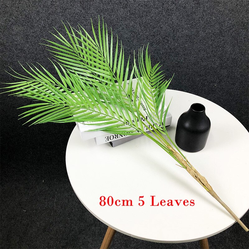 125cm grand palmier artificiel plantes tropicales faux Plam feuilles réel toucher plantes branche plastique Monstera feuillage mariage maison: 80cm 5 Leaves