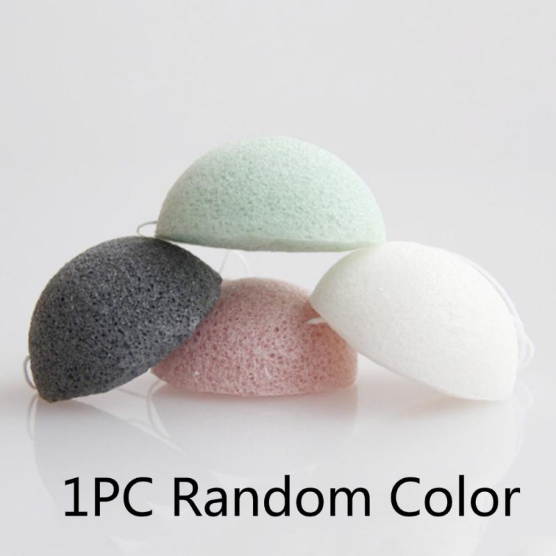 1Pcs Konjac Cosmetic Puff Face Cleaning Sponge Puff Round Shape Reusable Portable Facial Exfoliating Wash Brush Face Makeup Tool: 1PC random