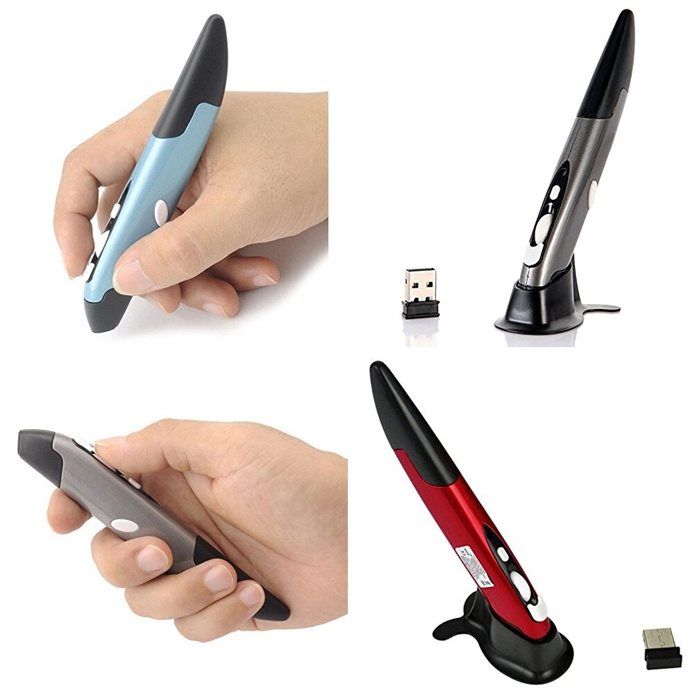 Souris optique sans fil USB 2.4GHz, original stylo optique, nouvelle souris à Air pratique en forme de stylo pour ordinateurs portables et tablettes PC