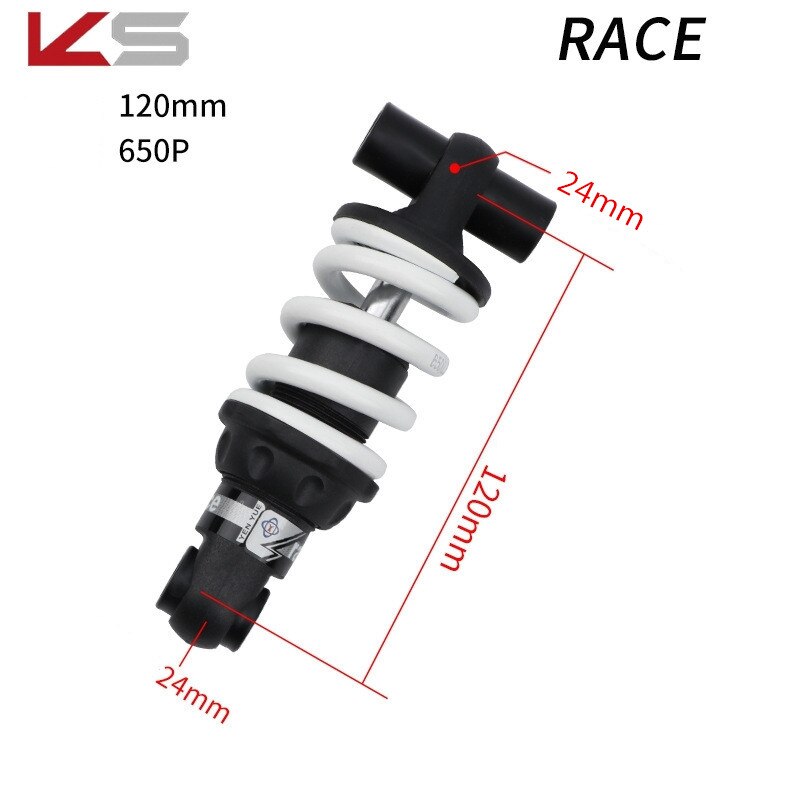 Ks støtdemper mtb sykkelfjær bakdempere sammenleggbar sykkel elektrisk scooterdemper 120-190mm: Ks-løp 120mm 650p