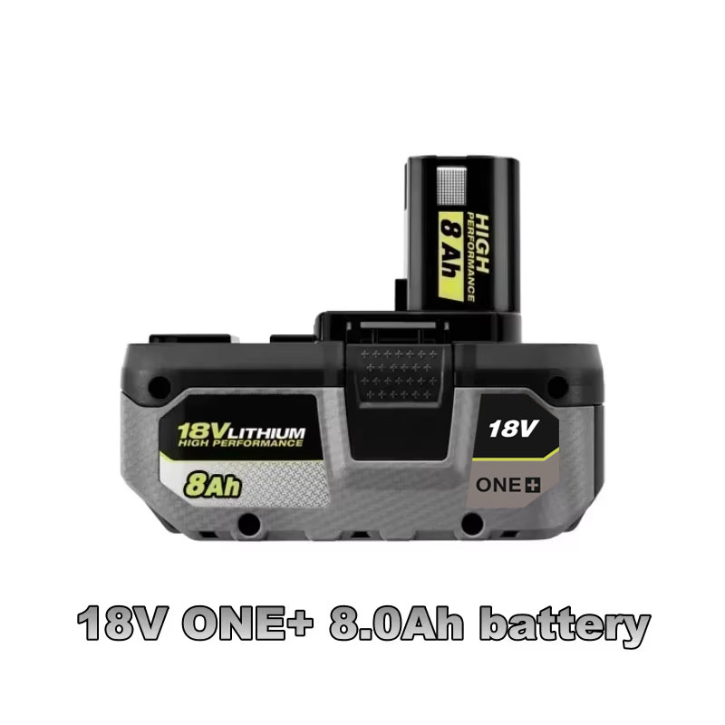 For RYOBI ONE+high-performance lithium battery 18V low self discharge suitable for all ONE+tools P104 P107 P108 RB18L50 RB18L20: black