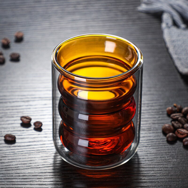 200ml farget glass kaffekopp flerbruks dobbeltlags isolert vinglass whisky vodka bar smakekopp