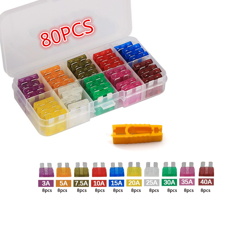100pcs 5/7/10/15/20/25/30A Fuse Car Blade Fuse Assortment Assorted Kit Mini Small Size Blade Set Auto Truck Automotive Fuse: MULTI