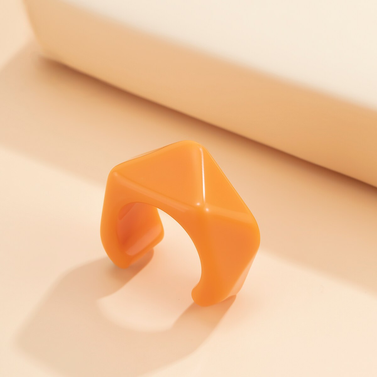 Gennemsigtig akryl geometriske åbne ringe regnbue farverige harpiks kno finger ringe til kvinder piger smykke fest: 04