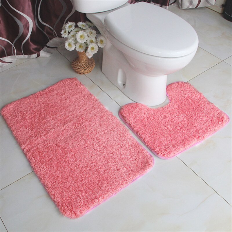 2 Stks/set Zachte Lam Pluche Badkamer Antislipmat Wc Absorberende Tapijt Badkamer Tapijt Huishoudelijke Voeten Pad Super Zacht badmat: A