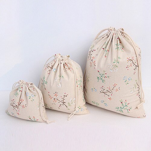 ETya réutilisable Eco coton cordon sac à provisions impression de fleurs femmes hommes voyage Shopper épicerie fourre-tout sacs de rangement pochette