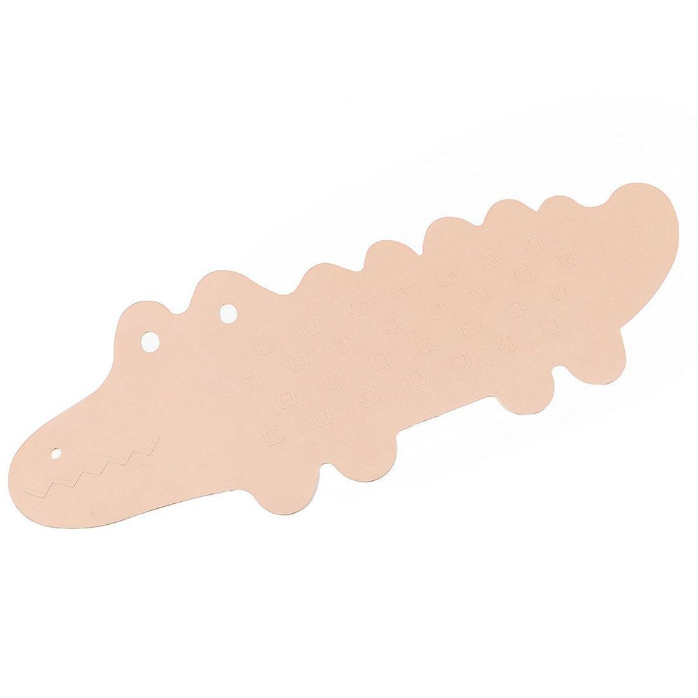 95x35 CM bébé mignon Crocodile baignoire tapis enfants antidérapant tapis de bain Anti-bactérien tapis de douche puissante ventouse préhension sans BPA: Beige