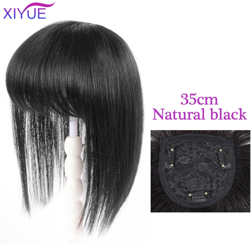 Black/Light Brown Clip On Bangs Hairpieces Bangs Clip In Hair Extensions 3D Bangs Replacement Piece Hair Covering White Hair: H6-54