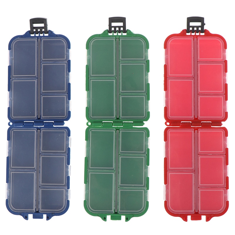 10 Compartments Mini Fishing Tackle Box Fish Lures Hooks Baits Plastic Storage Holder Square Case Pesca Fishing Accessories