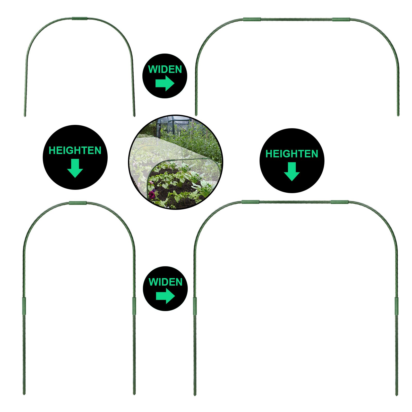 For Plants Row Cover Garden Hoops Sturdy 11 Mm Raised Beds Netting Portable Durable Planting Support Frame