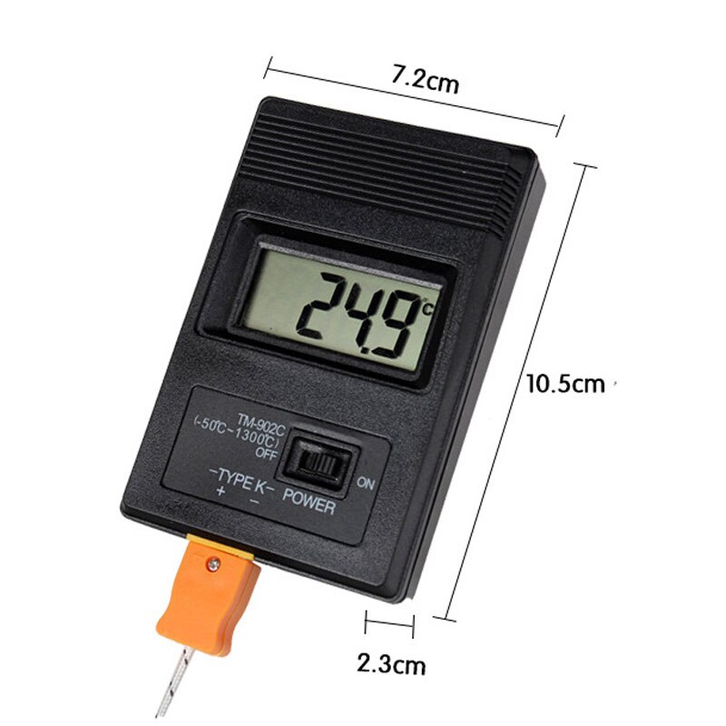 LCD Electronic Industrial Temperature Meter Digital Surface Thermometer Detector with Thermocouple K type Probe Sensor TM-902C