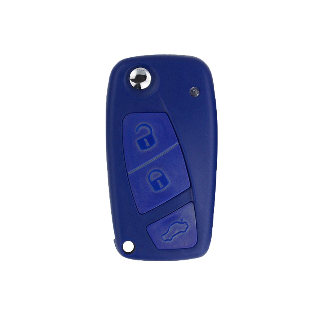 OkeyTech 3 Button Flip Folding Remote Car Key Shell Case For Fiat Punto Ducato Iveco Stilo Panda Doblo Bravo Replacement Fob Pad: 3 BUTTON BLUE