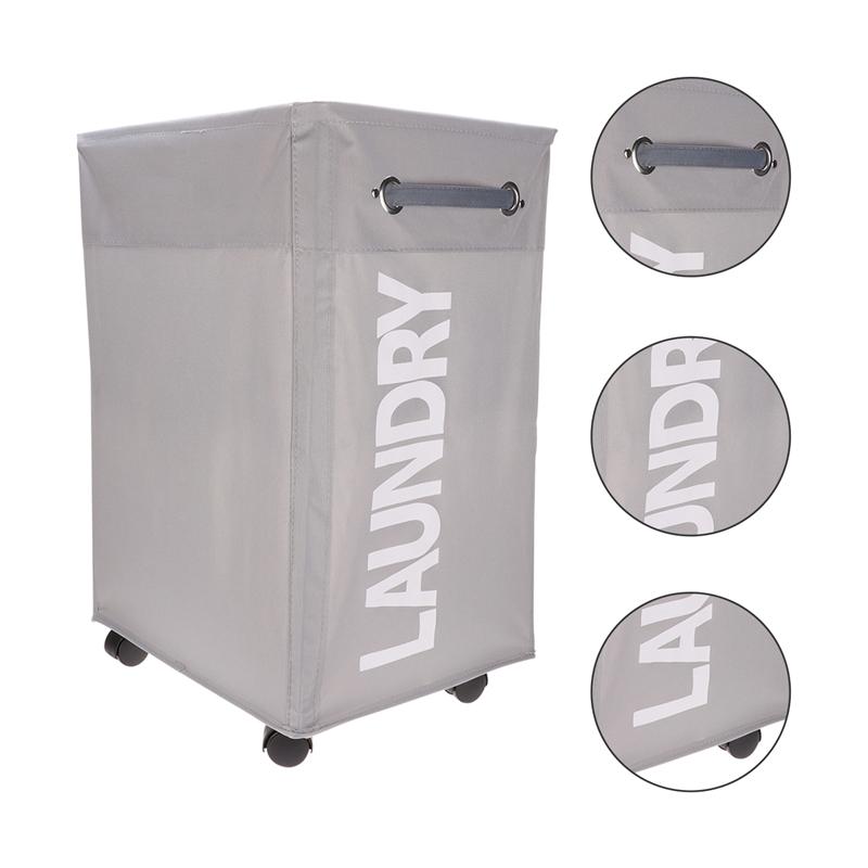 1Pc Wheeled Laundry Hamper Portable Laundry Roller Dirty Clothes Organizer