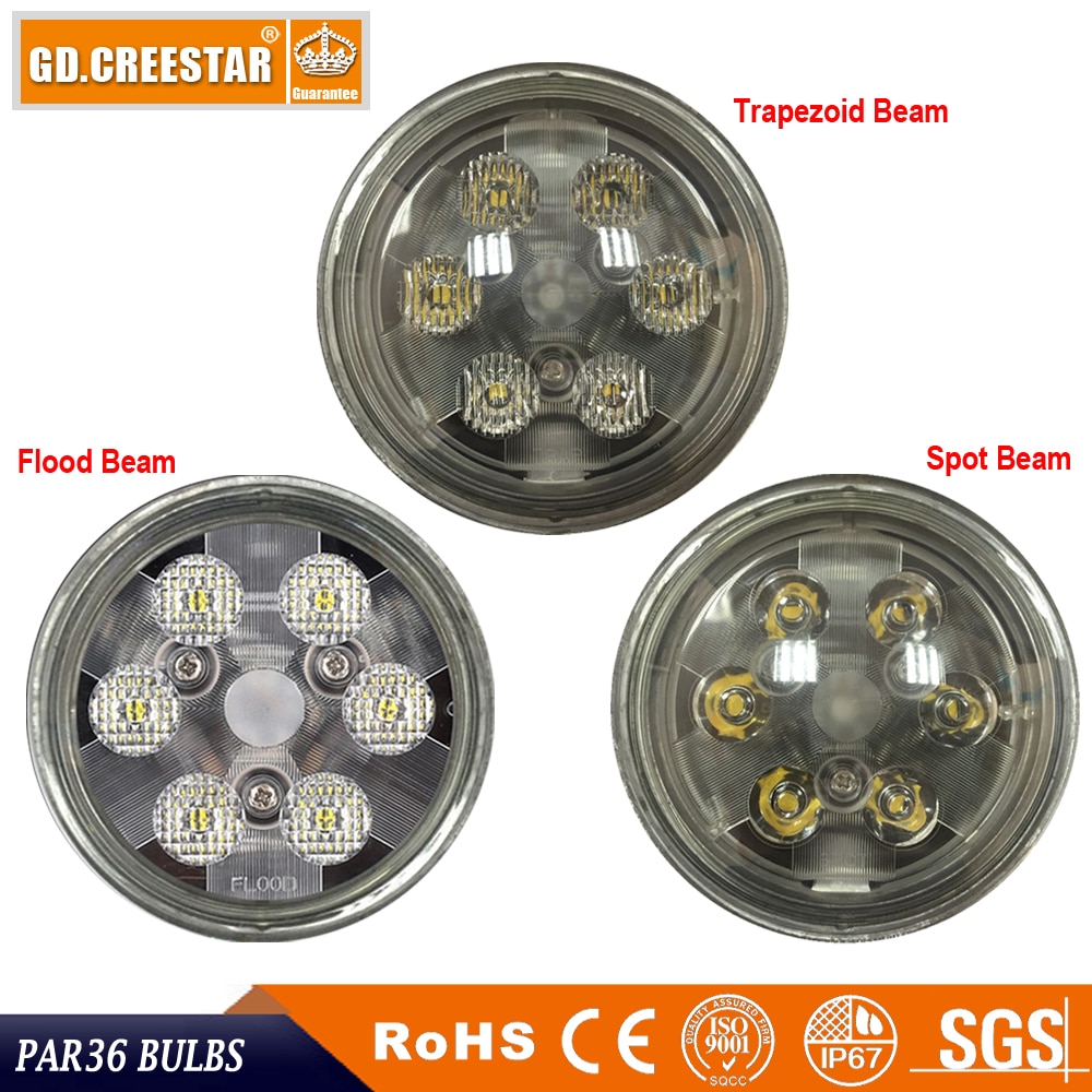 PAR36 LED Landing Light Aircraft 12V/24V IP68 6 leds 18W led work lights Landscape front headlights for Tractor lights x1pc