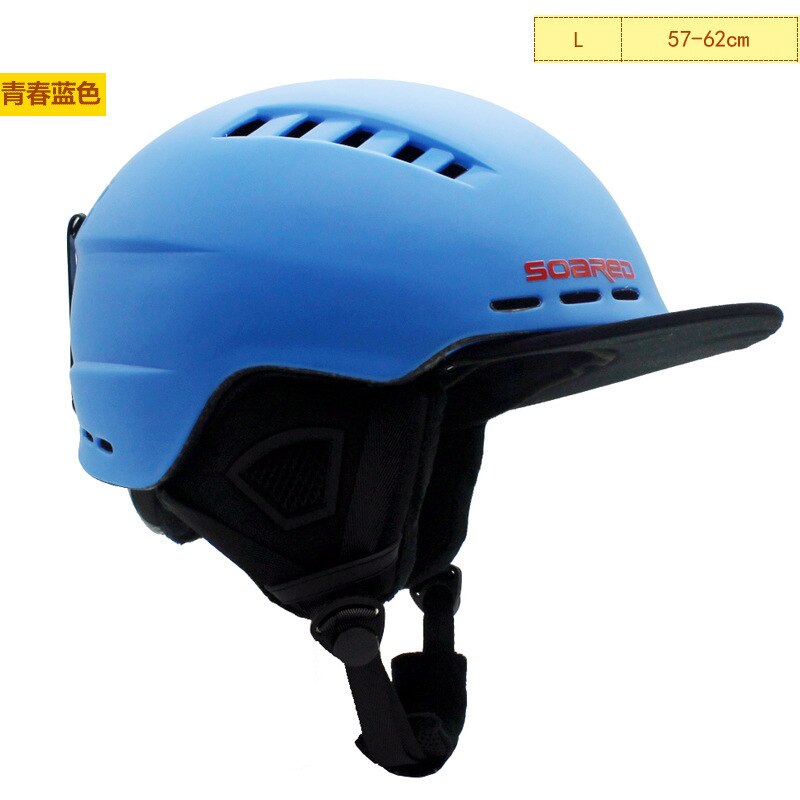 Casco de esquí Unisex de tamaño ajustable, moldeado integralmente, para snowboard, patinaje, esquí, cascos deportivos: Blue black