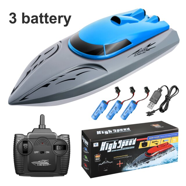 RC Boat Remote Control Speedboat 20km/h 2.4Ghz High Speed Racing Fishing Boats for Pools and Lakes Ship Toys for Boys Vessel: Blue 3B