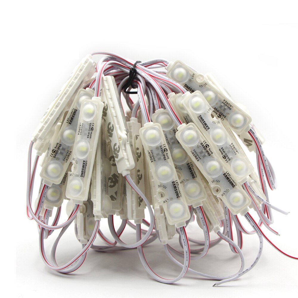 Samsung Chip SMD 5730 3 LED injection led module 12V with lens Waterproof IP68 1.5W white LED sign shop banner Channel Letters