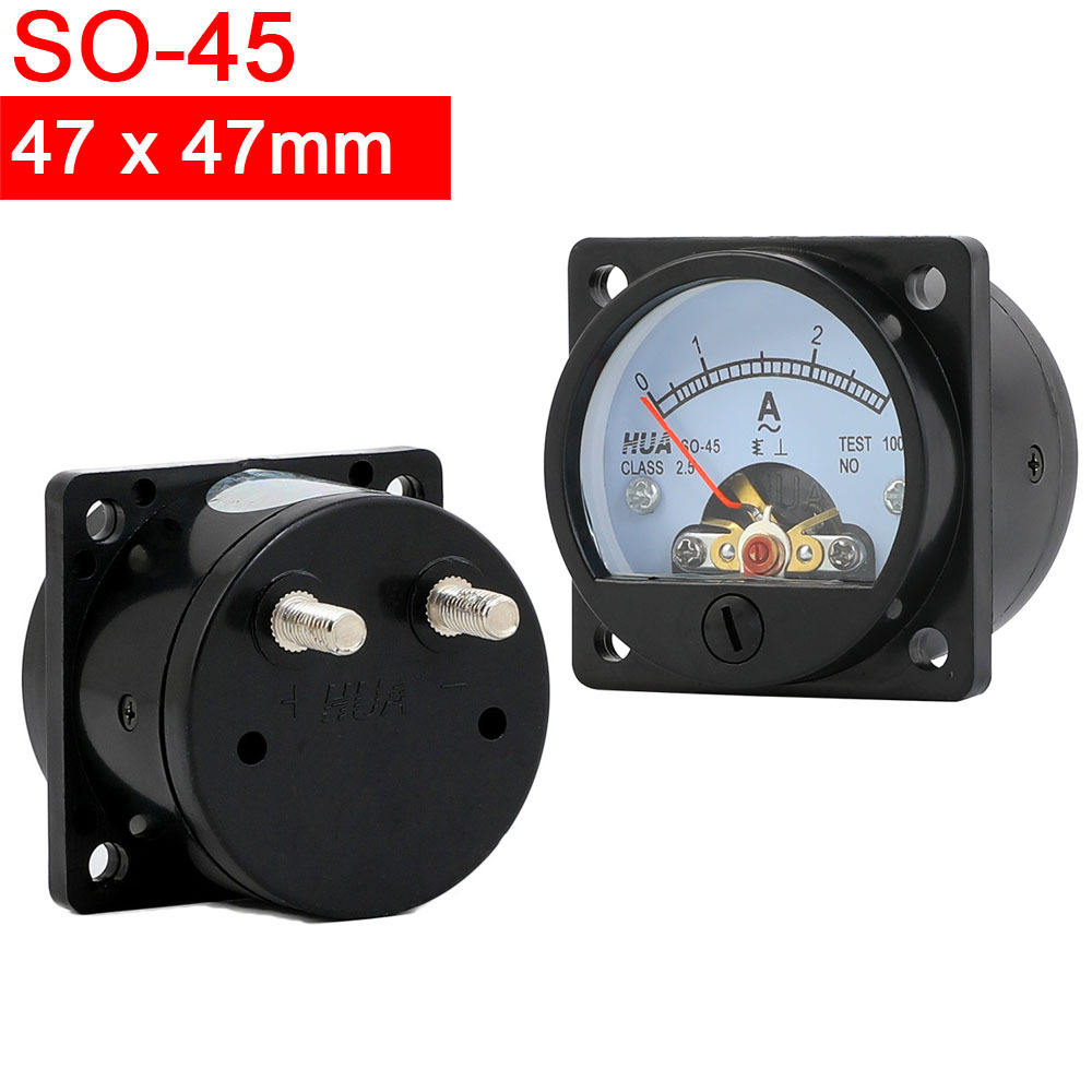SO-45 AC Analog Voltmeter 5V 10V 15V 20V 25V 30V 50V 75V 100V 150V 200V 300V 450V 500V 600V 800V Pointer Voltage Panel Meter