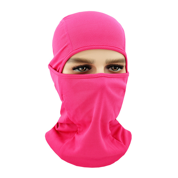 Lente Zomer Winddicht Ademend Balaclava Masker Goede Volledige Gezicht Ski Mask Mesh Stof Effen Kleur Balaclava: Rose Red
