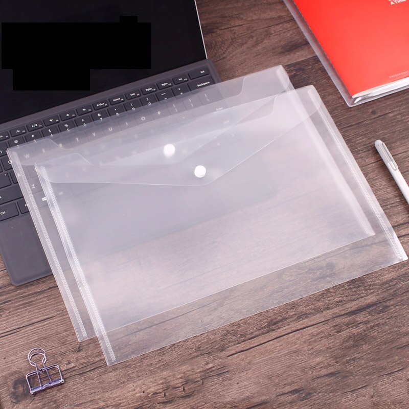40pcs Transparent Plastic A4 Folders File Bag Document Hold Bags Folders Filing Paper Storage Office School Supplies