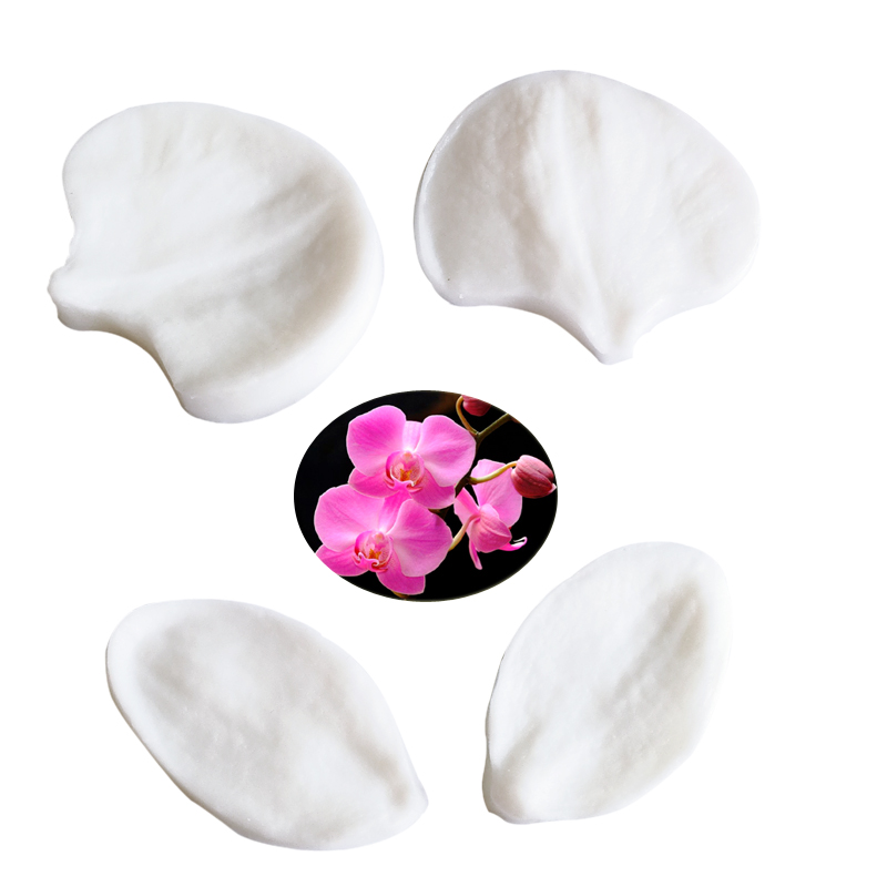 7Pcs Orchidee Veiner Siliconen Mal Fondant Cake Decorating Gereedschap Gumpaste Bloemen Bloemblaadje Suiker Klei Gumpaste Bloem Mallen CS392