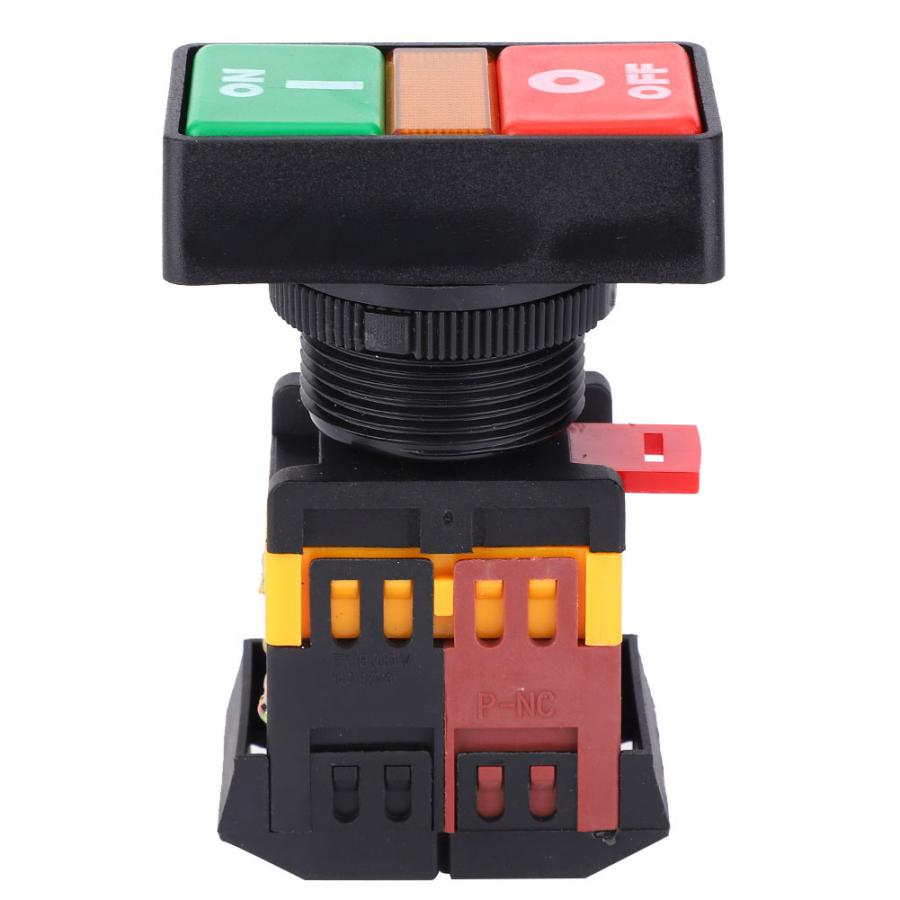 PPBB-30N Double Push-Button Switch with LED Light On-Off Momentary Button 24V/220V/380V: 380V