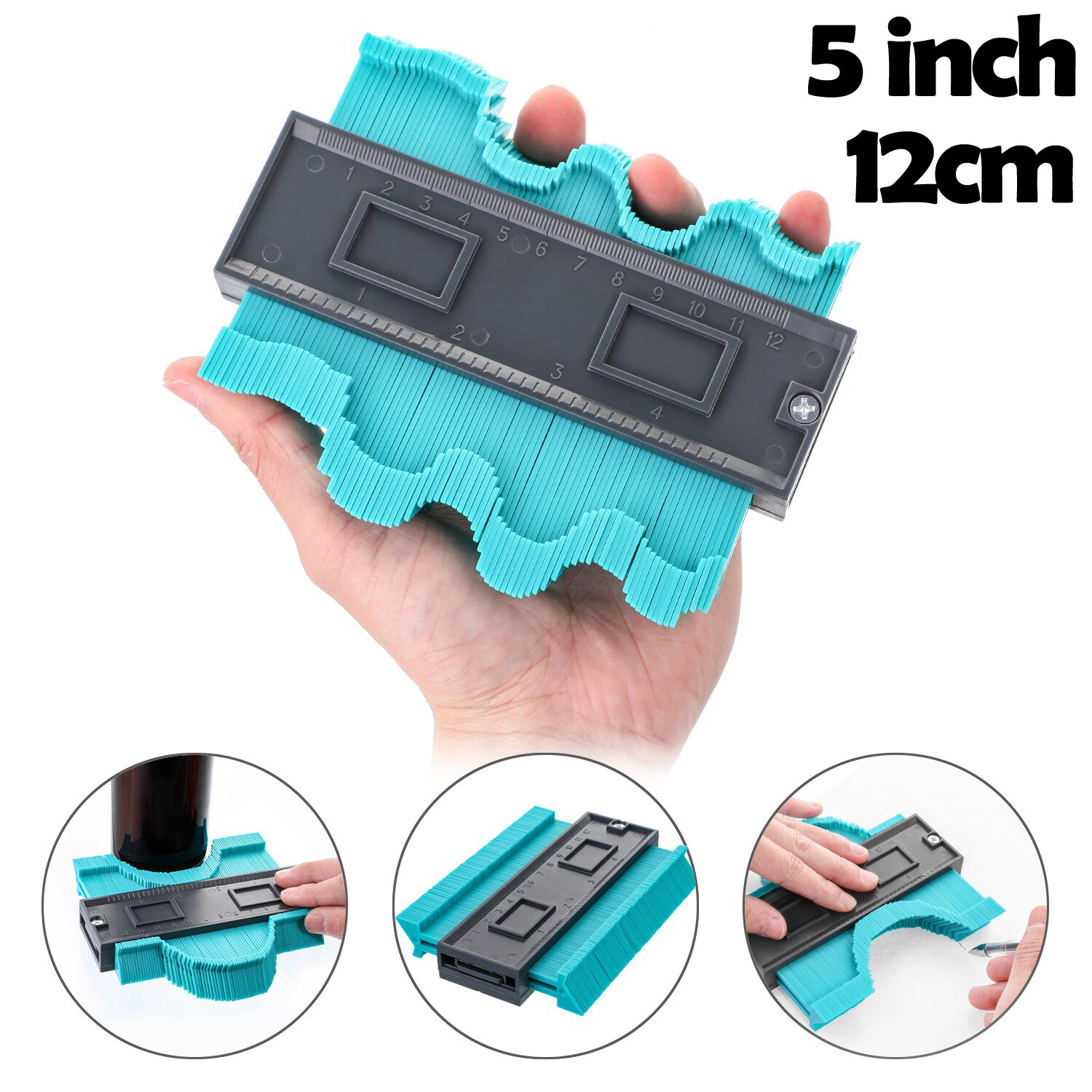 Huishoudelijke Multifunctionele Contour Gauge Copier 5/10 Inch Complexe Hoek Contour Copier Huishoudelijke Tool Profiel Afschrijven Tool: YELLOW