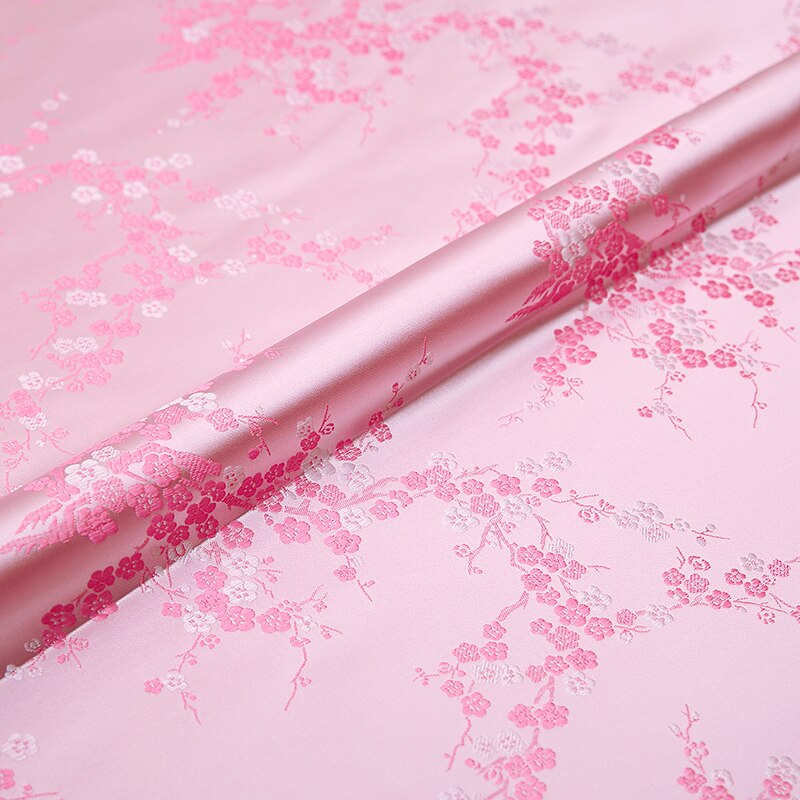 Jacquard brocade flower fabric Brocade silk fabrics material for sewing cheongsam and kimono clothing fabric: baidifen