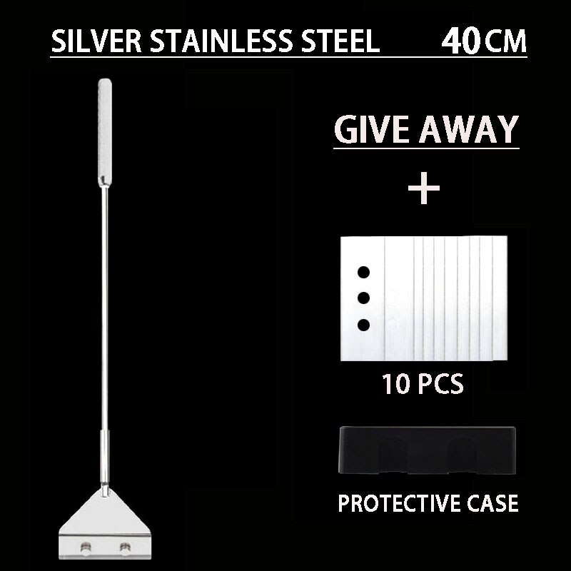 Aquarium stainless steel fish tank algae removal scraper blade aquatic plants aquatic cleaning multifunctional cleaning tool set: B-40cm